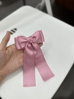 Barrette à cheveux en satin 10*17cm avec longues nœuds pour filles, style élégant vietnamien, pour fêtes et usage quotidien