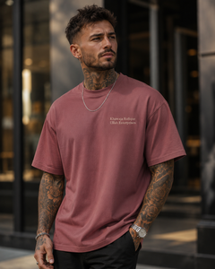 Camiseta de Hombre Khawaja Rafique Ullah Enterprises, Talla Grande, Color Granate, 100% Algodón, Manga Corta, Cuello Redondo, Casual, Lisa, de Secado Rápido - Product Image 1