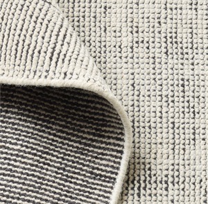 Textured Dhurrie <b>Rug</b> Modern Flat Weave Cotton Wool Area <b>Rug</b> <b>Black</b> & Ivory Geometric Carpet Artisan Handwoven Floor <b>Rug</b> - Product Image 2