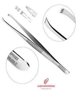 Pinzas para tejidos blandos de acero inoxidable 5x6 dientes, instrumento quirúrgico de precisión, pinzas médicas para tejidos delicados - Product Image 1