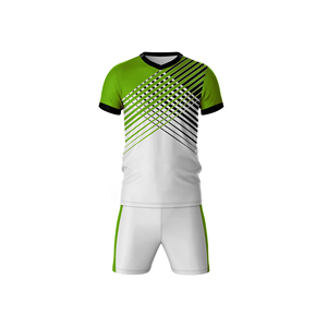 Custom Men's Rugby Uniform Set Sublimation Printed Green White Breathable Polyester Adult Size - Product Image 1
