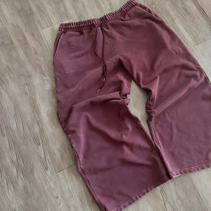 Pantalon décontracté délavé à l'acide, impression sérigraphiée personnalisée, survêtement vieilli, pantalon de survêtement évasé à cordon, pantalon de survêtement vintage délavé à l'acide pour homme - Product Image 1