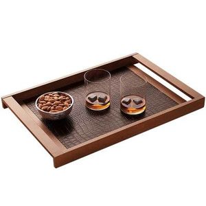 Elegant Wooden Tray Rustic Farmhouse Serving Board For Breakfast Coffee Tea Snacks <b>Decorative</b> Home Table Organizer - Product Image 6
