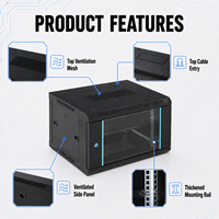 Baie de serveur murale métallique 4U 19 pouces avec porte en verre trempé pour équipement de vidéosurveillance, télécommunications et informatique – En stock