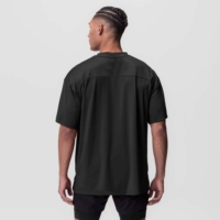 T-shirt surdimensionné en coton tricoté de haute qualité pour homme, impression personnalisée, grande taille, couleur blanc uni, anti-plis, décontracté, 180g