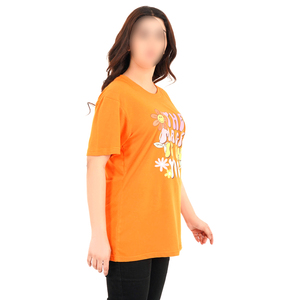 T-shirts pour femmes à col rond, de la plus haute qualité, lavables en machine, style tendance, vêtements d'extérieur, t-shirts décontractés en coton mélangé à manches courtes - Product Image 3