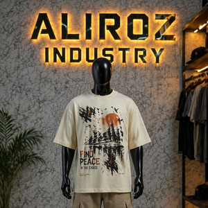 Fabrication professionnelle de t-shirts pour hommes à coupe ample, t-shirts unis surdimensionnés de qualité supérieure, OEM ODM - Product Image 4