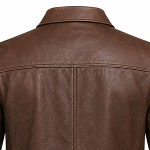 Men's Premium Genuine Leather Racer <b>Jacket</b> Vintage Moto Style Full Grain Leather <b>Biker</b> Coat Wholesale Custom Manufacturing USA - Product Image 4