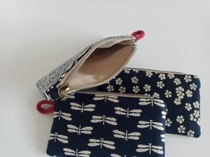Mini pochette zippée et porte-monnaie perlé style classique, couleur et taille personnalisables, indigo - Product Image 3