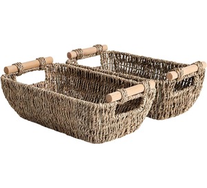 Juego de 2 cestas de almacenamiento de mimbre tejidas a mano, cesta de almacenamiento hecha a mano, venta al por mayor, ecológica, hecha en Vietnam - Product Image 1