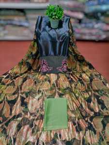 ผ้าชีฟองลายดอกไม้หรูหราคุณภาพเยี่ยมแบบใหม่ล่าสุด ทอด้วยเทคนิค Jacquard ลาย Fransawidirac ประดับด้วยลายทองคำ สำหรับชุดเดรสเด็กผู้หญิง - Product Image 4