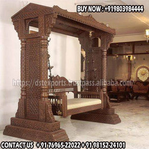 Maharaja Grand Fauteuil Suspendu Artisanal en Bois de Teck, Style Vintage, pour Salon Extérieur, Indien Haut de Gamme, Sculpté Traditionnellement, Démontable, USA - Product Image 5