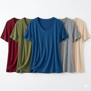 T-shirt femme personnalisé en gros, qualité supérieure, coton respirant, séchage rapide, t-shirt femme uni teint sur mesure - Product Image 1