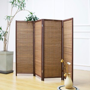 ฉากกั้นห้องไม้มะม่วงแบบพับได้ 4 บาน ขายส่ง - Product Image 1