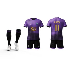 Vente flash - Tenue de football pour homme adulte à manches courtes avec nom d'équipe classique, 100% polyester, kits de sublimation de haute qualité - Product Image 1