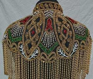 Cape d'épaule en polyester perlé pour femme avec franges, par COTTON COUTURE, pour tenue de soirée élégante - Product Image 4