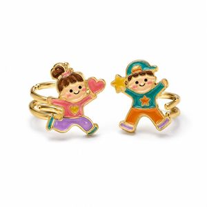 brass ear <b>cuffs</b> with Cute Cartoon Figure Candy Color Cold Enamel Clip <b>Earrings</b> for Non Pierced Ears Sold Individually - Product Image 4