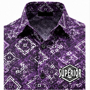 เสื้อเชิ้ตผู้ชายพิมพ์ลายผ้าฝ้ายผสมสุดหรู สวมใส่สบายในชีวิตประจำวัน พร้อมการตัดเย็บอย่างมีระดับ เสื้อเชิ้ตพิมพ์ลายกราฟิกสำหรับผู้ชาย - Product Image 3