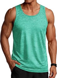 Débardeur sans manches pour homme, bleu clair imprimé, col rond, 100 % polyester, respirant, sportif, tissé, séchage rapide, vêtement décontracté - Product Image 5