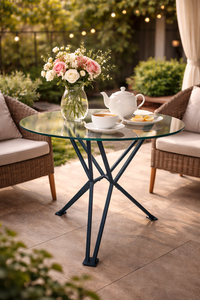 Modern coffee <b>table</b> with Tempered Glass <b>table</b> top coating metal Legs Tempered Glass Easy to Clean Home Furniture Dining <b>Table</b> - Product Image 2
