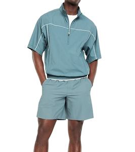 Conjunto Deportivo Ligero Personalizado para Hombre, Chaqueta Cortavientos, Sudadera con Capucha de Nailon y Pantalones Cortos, Traje Deportivo Resistente al Viento - Product Image 1