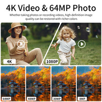Nouvelle caméra numérique rétro HD 4K 64MP en promotion avec écran TFT 3.0 inclinable, zoom numérique 18X et Wi-Fi pour l'enregistrement photo et vidéo, idéale pour les vlogs