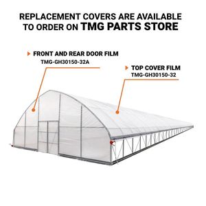 Telo in EVA trasparente da 6 mil per serra, 30FT x 150FT, per tenda da coltivazione con lati avvolgibili a manovella e soffitto a punta - Product Image 6