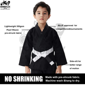 Mejor Precio al por Mayor, Kimonos de Karate y BJJ para Niños con Logotipo Personalizado, Kimono de Jiu Jitsu Brasileño Azul 100% Algodón - Product Image 4