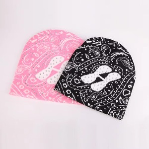 Wholesale Designer Knit <b>Winter</b> Hat Warm Shiny Custom Logo Soft Jacquard Rhinestone Skull <b>Cap</b> Character Design for Unisex Travel - Product Image 3
