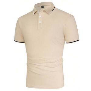 Chemises de golf respirantes pour hommes à manches courtes 100% coton, unies, personnalisables, prix abordable, faible MOQ - Product Image 1