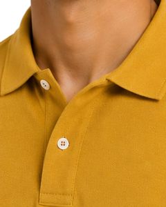 Polo Personalizado Amarillo Mostaza para Hombre, Manga Corta, Tela de Algodón Piqué, Diseño Liso Informal, Cuello Camisero, Personalizado para Verano - Product Image 6