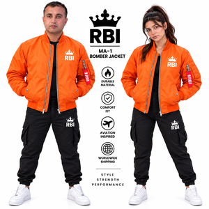 Blousons Bomber MA1 RBI, Blousons de Vol MA1, Blousons de Pilote en Nylon - Unisexe, Manches Longues, Utilisation en Avion - Product Image 3