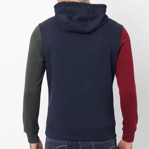 Diseño de moda personalizado de peso pesado Color Block Pullover Hoodie para hombres transpirable y cómodo básico mezcla de algodón - Product Image 2