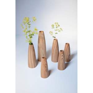 Vase en bois de style moderne haut de gamme, design en bambou et en bois - Product Image 5