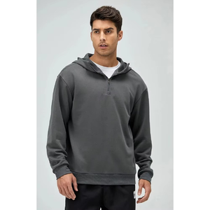 Sudadera Personalizada para Hombre, Sudadera de Otoño con Media Cremallera, Sudadera de Invierno de Color Sólido con Cuello Alto, Sudadera con Capucha para Actividades al Aire Libre - Product Image 1