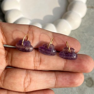 Pendentif en pierre précieuse labradorite nuage avec anneau doré pour la fabrication de colliers et boucles d'oreilles - Product Image 2