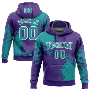 Sudadera con Capucha Personalizada para Hombre, con Estampado por Sublimación de Pinceladas, Nombre y Número, Ropa Deportiva, Poliéster, Corte Casual, Estilo Otoñal - Product Image 5