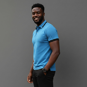 Camiseta polo para hombre OEM/ODM 100% algodón, con logo impreso personalizado, manga corta, estilo oversized, informal, para verano, estilo streetwear, color liso. - Product Image 3