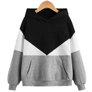 Sudadera con capucha de manga larga de rizo francés de talla grande para hombre, sudadera con bloques de color bordados personalizados, hombros caídos, ajuste holgado para primavera - Product Image 1