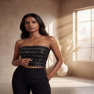 ชุดเดรสแฟชั่นสุดหรูแบบใหม่ ดีไซน์เซ็กซี่ ผ้าใยไผ่พรีเมียมถักโครเชต์ พิมพ์ลายดอกไม้สไตล์วินเทจ สำหรับผู้หญิง แบบไร้สาย ใส่ได้ทุกฤดู - Product Image 1