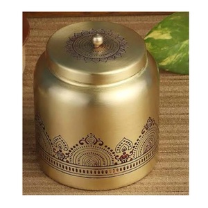 Pot à ghee antique en laiton, fait main, récipient de stockage traditionnel pour ghee, cornichons et épices, pot de cuisine vintage - Product Image 6