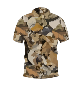 เสื้อโปโลลายพรางหลากสีน้ำตาลเบจสำหรับผู้ชาย แขนสั้น ลำลอง พิมพ์ลาย เสื้อยืดกอล์ฟ - Product Image 5