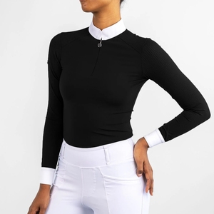 High Quality 4way Stretch Horse Riding Equestrian Shirt Top <b>Base</b> <b>Layer</b> Competition Show Shirt Polo Soft Feel Nylon Spandex - Product Image 6
