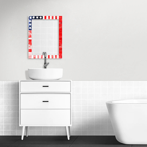 Miroir mural Art Déco fait main en os incrusté, avec couleur et design personnalisables pour la décoration de la maison et de la salle de bain - Product Image 3