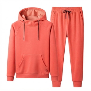 Ensemble sweat-shirt à capuche et pantalon de survêtement en coton mélangé pour homme, tenue de sport confortable pour l'entraînement et les loisirs - Product Image 3