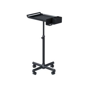 รถเข็นทำผมอเนกประสงค์สีดำ 4 ล้อ ปรับระดับความสูงได้ ทนความร้อน ผลิตจากสแตนเลสอย่างดี แข็งแรง ทนทาน - Product Image 3