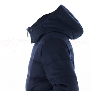 Chaqueta Acolchada con Capucha Azul Marino para Hombre, con Cierre de Cremallera, Cortavientos, Abrigo de Invierno, Estilo Casual, Relleno Grueso de Algodón, Ribete de Piel - Product Image 6