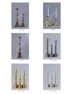 Ensemble de 3 bougeoirs en métal de luxe, design moderne, faits à la main, décoration de mariage, accessoires de table, vente en gros - Product Image 4