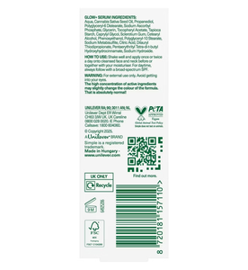 Siero Viso Simple <span class=keywords><strong>Glow</strong></span> <span class=keywords><strong>Plus</strong></span> con 10% di Vitamine C, E e F, 30 ml, Illuminante e Idratante per la Cura della Pelle - Product Image 3