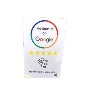บัตรพีวีซีรีวิว Google ที่พิมพ์แบบกําหนดเองสองด้านพร้อมรหัส NFC และ QR - Product Image 1